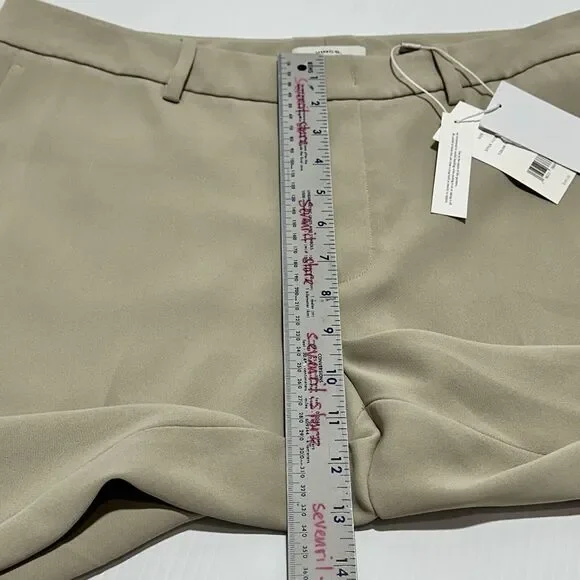 Vince Tailored Straight Pants Women's 12 Sepia Crepe Fit Slash Pockets NWT $345